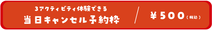 3アクティビティ体験できる当日キャンセル予約枠/500円(税込)